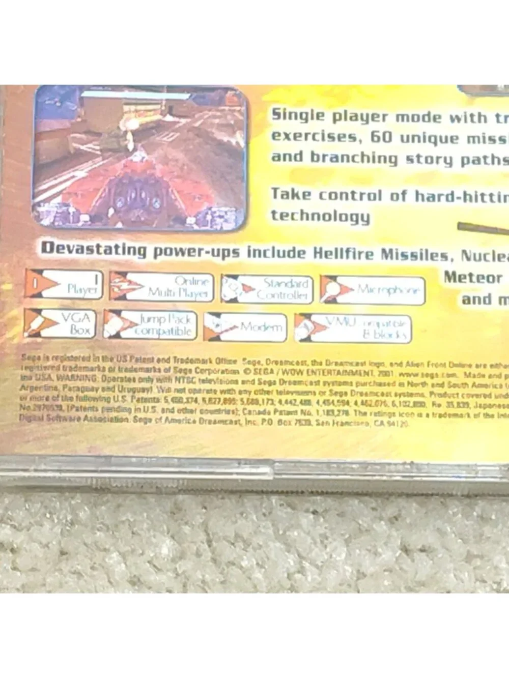 Sega Dreamcast Alien Front Online CIB Sega WOW Vehicular Combat 51171 Tested VGC